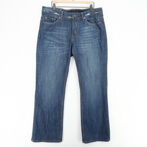 BCBG Attitude Jeans Mens 36x32 Blue Bootcut Distressed Denim Classic 100% Cotton